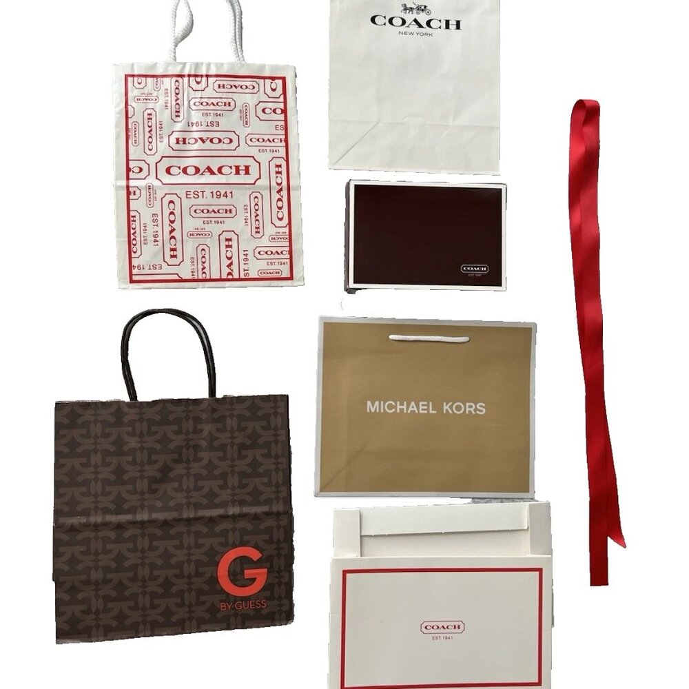 Mixed Lot Designer Paper Shopping Bags Gift Box Coach Michael Kors G by Guess